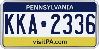 PA license plate KKA2336