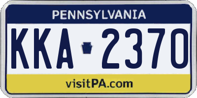 PA license plate KKA2370