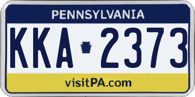 PA license plate KKA2373
