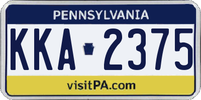 PA license plate KKA2375