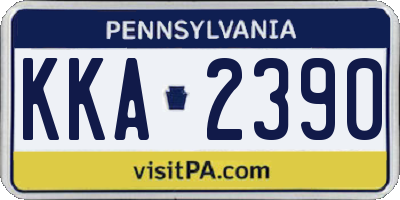 PA license plate KKA2390