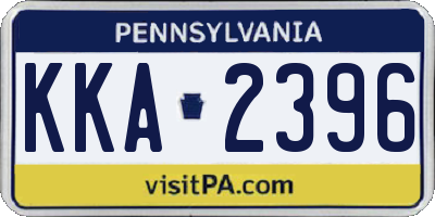 PA license plate KKA2396