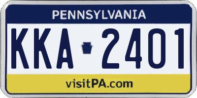 PA license plate KKA2401