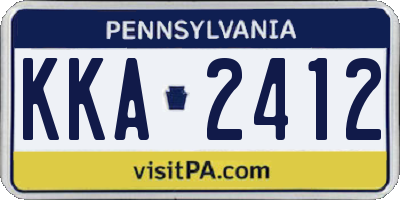 PA license plate KKA2412