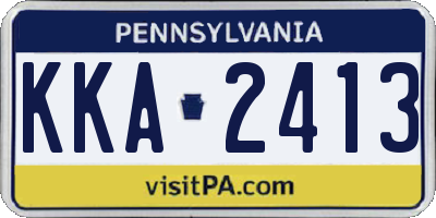 PA license plate KKA2413