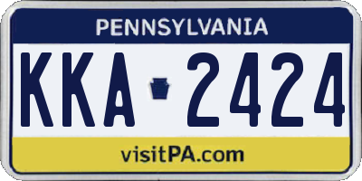 PA license plate KKA2424
