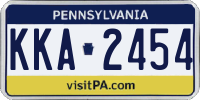 PA license plate KKA2454