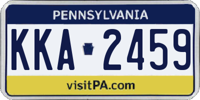 PA license plate KKA2459