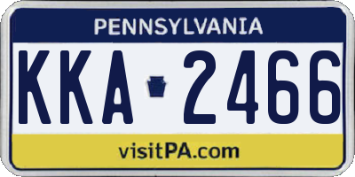 PA license plate KKA2466