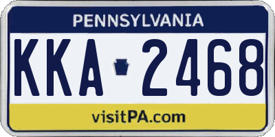 PA license plate KKA2468