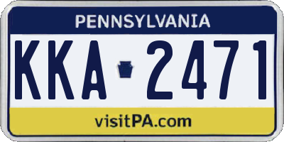 PA license plate KKA2471