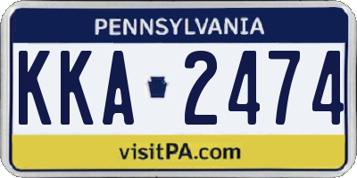 PA license plate KKA2474
