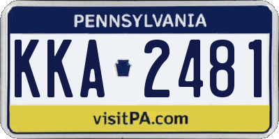 PA license plate KKA2481