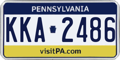 PA license plate KKA2486