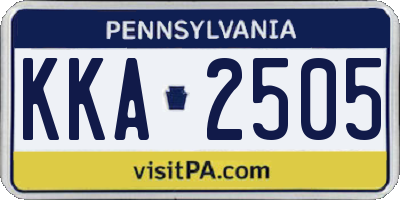 PA license plate KKA2505