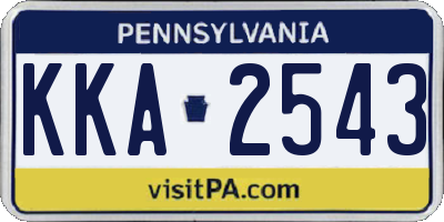 PA license plate KKA2543