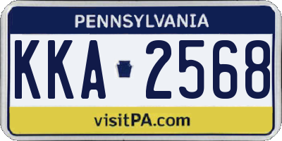 PA license plate KKA2568
