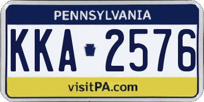 PA license plate KKA2576