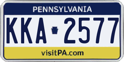 PA license plate KKA2577