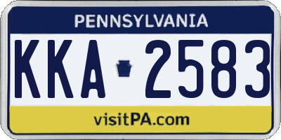 PA license plate KKA2583