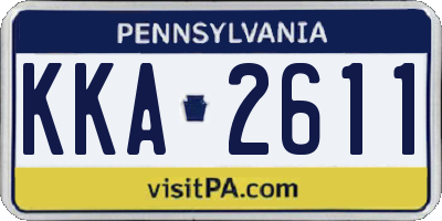 PA license plate KKA2611