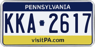 PA license plate KKA2617