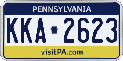 PA license plate KKA2623