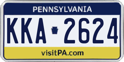 PA license plate KKA2624