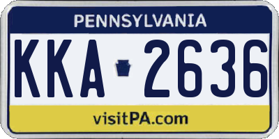 PA license plate KKA2636