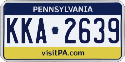 PA license plate KKA2639