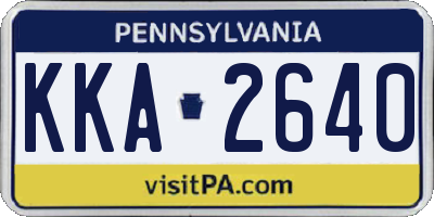 PA license plate KKA2640