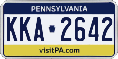 PA license plate KKA2642