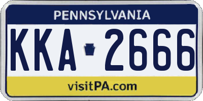 PA license plate KKA2666