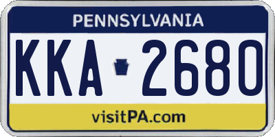 PA license plate KKA2680