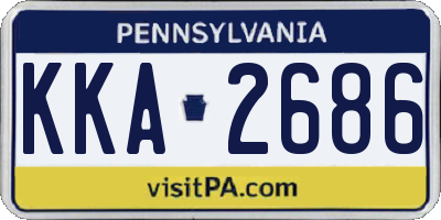 PA license plate KKA2686