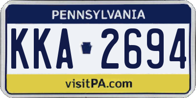 PA license plate KKA2694