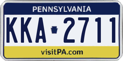 PA license plate KKA2711