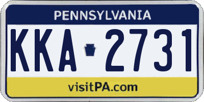 PA license plate KKA2731