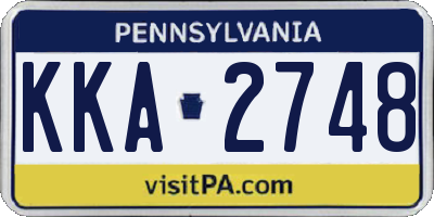 PA license plate KKA2748