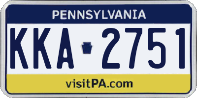 PA license plate KKA2751