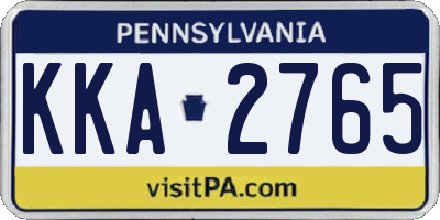 PA license plate KKA2765