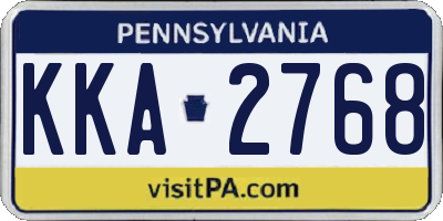PA license plate KKA2768