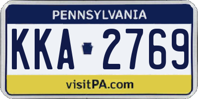PA license plate KKA2769