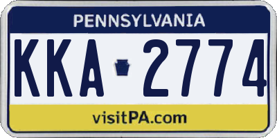 PA license plate KKA2774