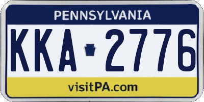 PA license plate KKA2776