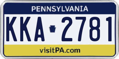 PA license plate KKA2781