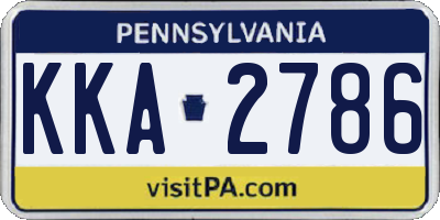 PA license plate KKA2786