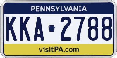 PA license plate KKA2788