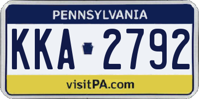 PA license plate KKA2792