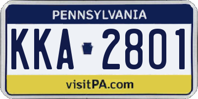 PA license plate KKA2801